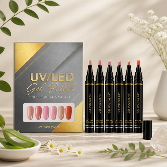 UV/LED Gel Nail Polish Set – Soft Nude Shades For Elegant Nail Looks