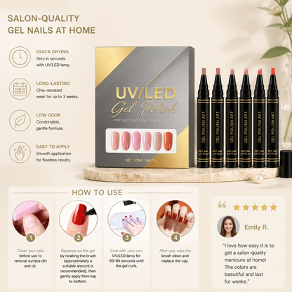 UV/LED Gel Nail Polish Set – Soft Nude Shades For Elegant Nail Looks