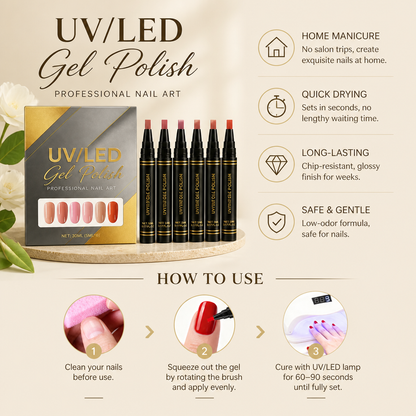 UV/LED Gel Nail Polish Set – Soft Nude Shades For Elegant Nail Looks