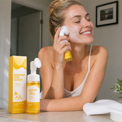 Turmeric & Kojic Brightening Facial Cleanser with Soft Silicone Brush