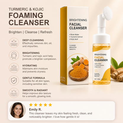 Turmeric & Kojic Foaming Cleanser – Gentle Brightening Face Wash