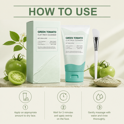Green Tomato Clay Face Cleanser – Deep Cleansing & Fresh Skin Feel