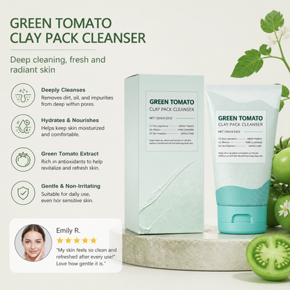 Green Tomato Clay Face Cleanser – Deep Cleansing & Fresh Skin Feel