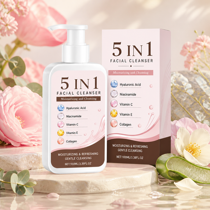 5-in-1 Hydrating Facial Cleanser – Cleanses, Brightens & Refreshes Skin
