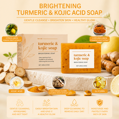 Brightening Turmeric & Kojic Acid Facial Soap – Smooth Glow Cleansing Bar