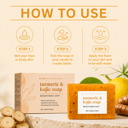 Brightening Turmeric & Kojic Acid Facial Soap – Smooth Glow Cleansing Bar