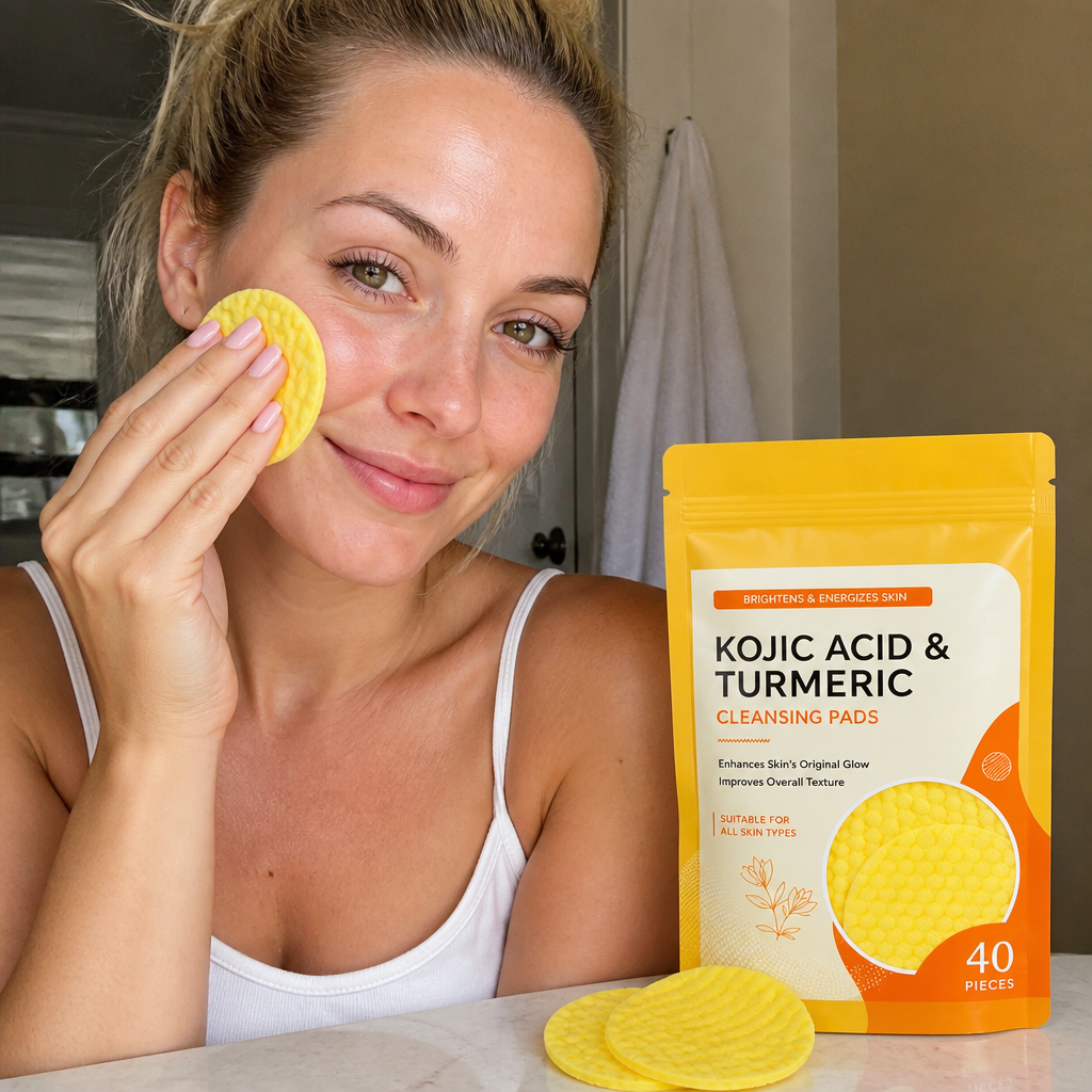 Turmeric & Kojic Cleansing Pads – Gently Exfoliate & Brighten Skin