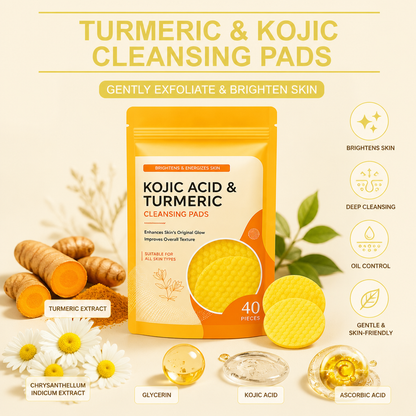 Turmeric & Kojic Cleansing Pads – Gently Exfoliate & Brighten Skin