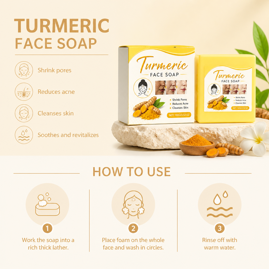 Turmeric Facial Cleansing Bar – Gentle Brightening & Hydrating Care