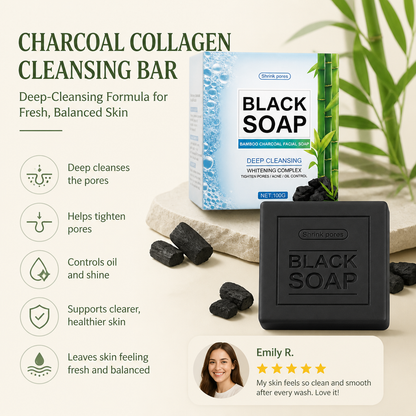 Charcoal Collagen Cleansing Bar – Deep-Cleansing Formula for Fresh, Balanced Skin