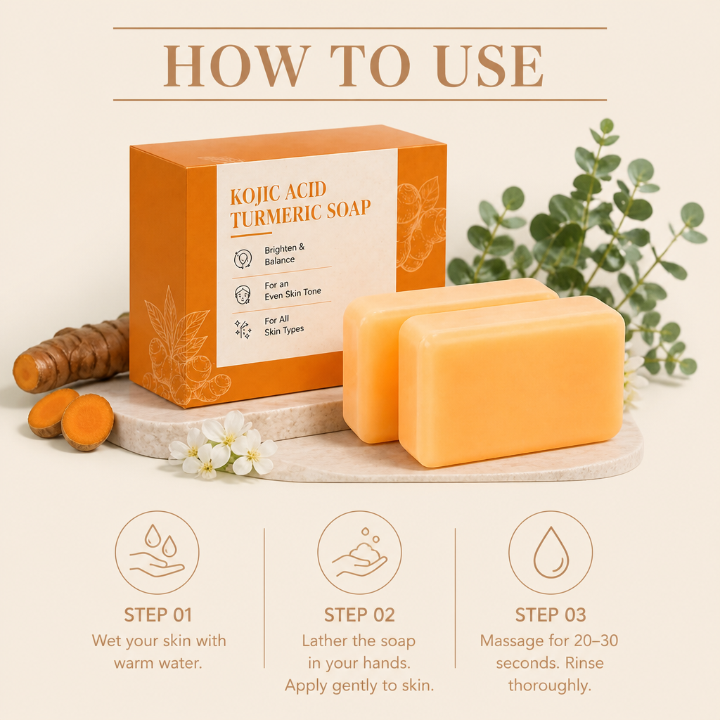 Kojic Acid & Turmeric Cleansing Bar – Brightening Hydration for Soft Skin