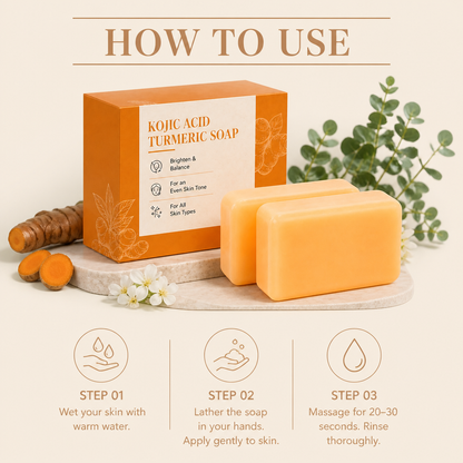 Kojic Acid & Turmeric Cleansing Bar – Brightening Hydration for Soft Skin