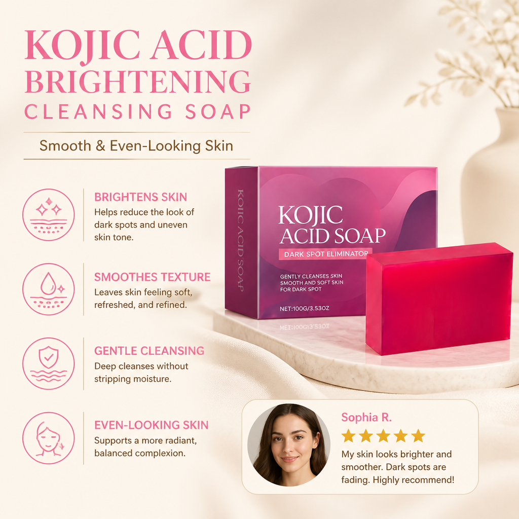 Kojic Acid Brightening Cleansing Soap – Smooth & Even-Looking Skin