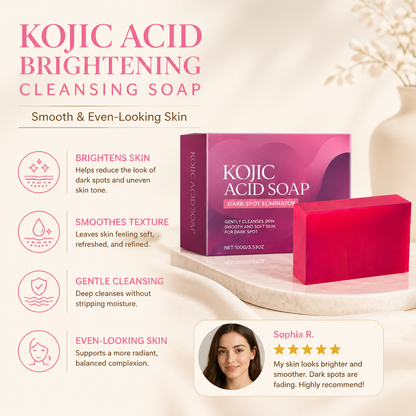 Kojic Acid Brightening Cleansing Soap – Smooth & Even-Looking Skin