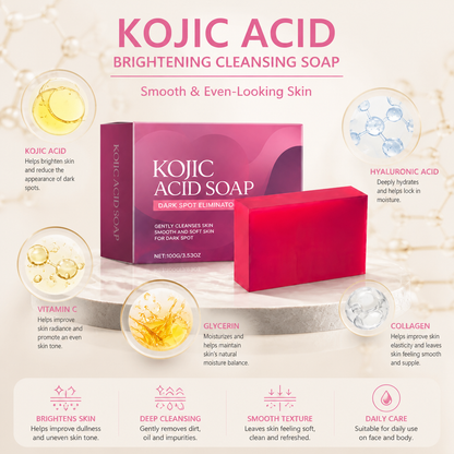 Kojic Acid Brightening Cleansing Soap – Smooth & Even-Looking Skin