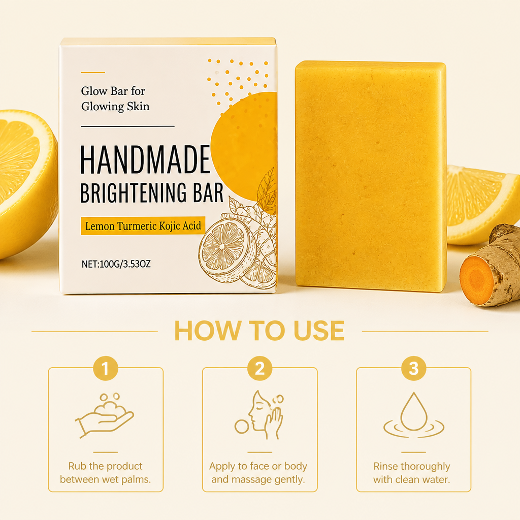 Lemon Turmeric & Kojic Acid Bar – For Brighter, More Radiant Skin