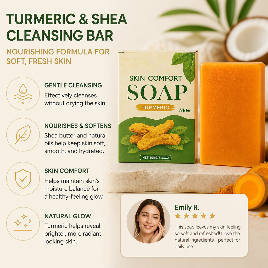 Turmeric & Shea Cleansing Bar – Nourishing Formula for Soft, Fresh Skin