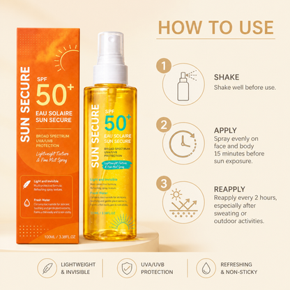 Broad Spectrum SPF 50+ Sunscreen Mist – Lightweight Daily UV Protection