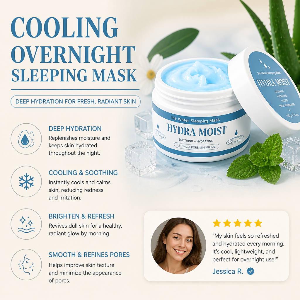 Cooling Overnight Sleeping Mask – Deep Hydration for Fresh, Radiant Skin
