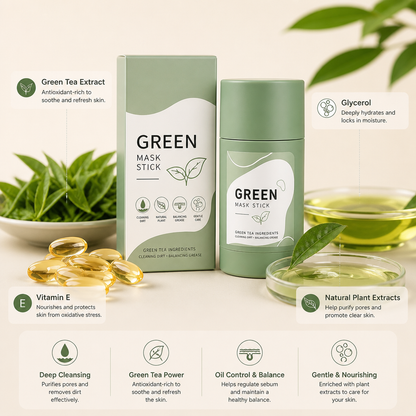 Green Tea Mask Stick – Deep Cleansing for Fresh, Balanced Skin