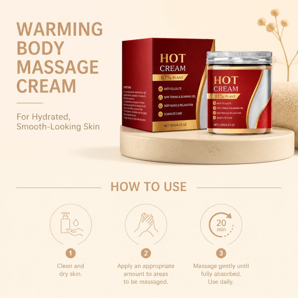Warming Body Massage Cream for Hydrated, Smooth-Looking Skin