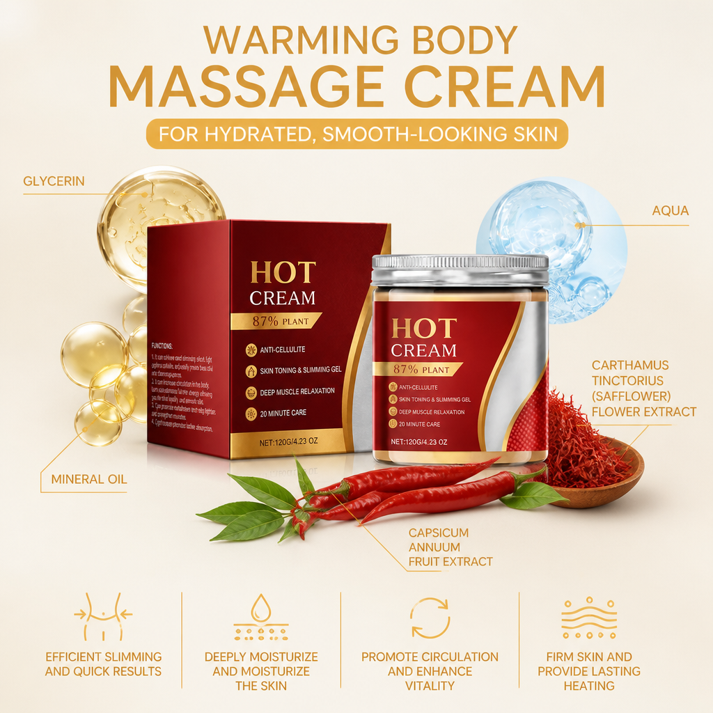 Warming Body Massage Cream for Hydrated, Smooth-Looking Skin