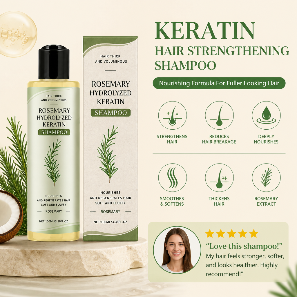 Keratin Hair Strengthening Shampoo – Nourishing Formula For Fuller Looking Hair