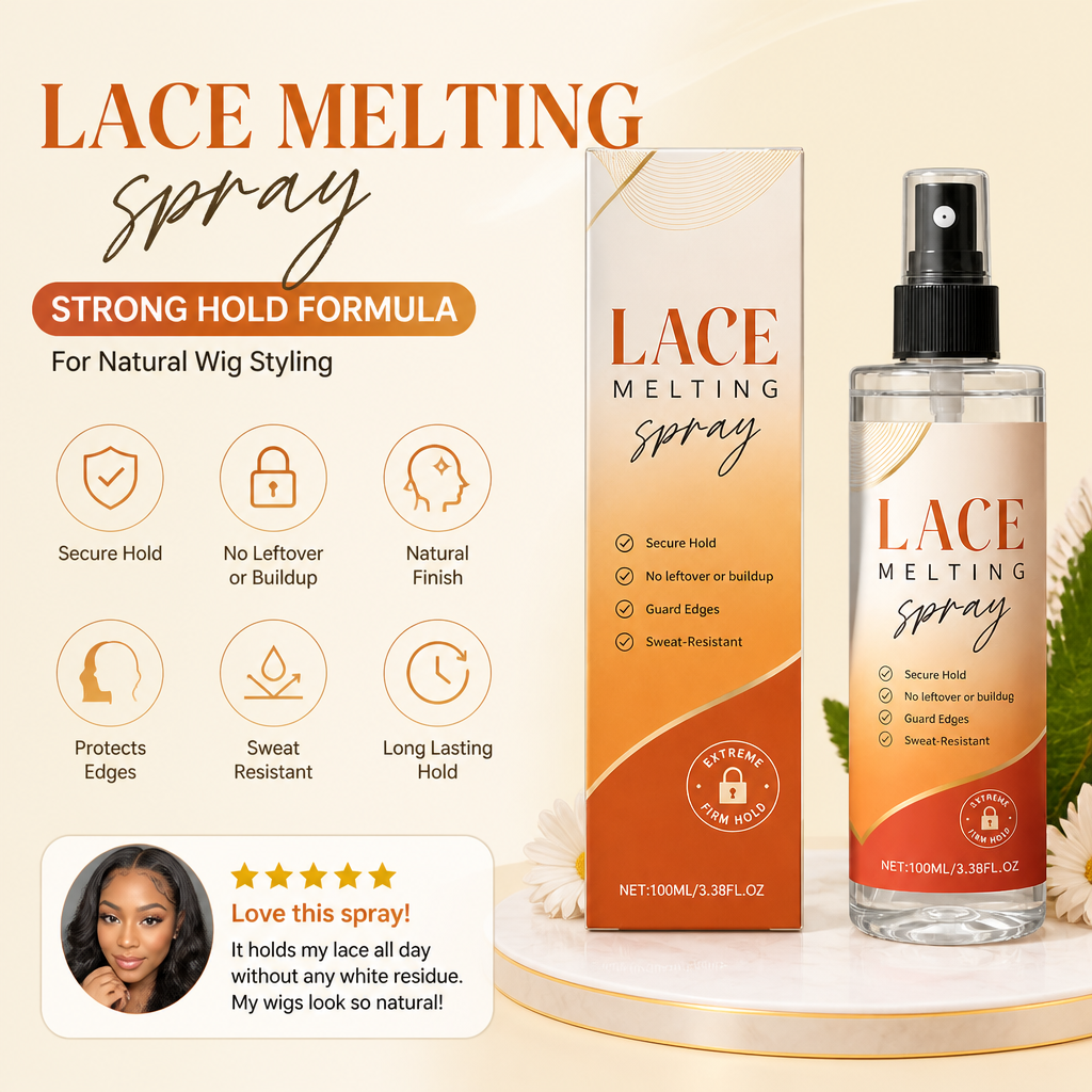 Lace Melting Spray – Strong Hold Formula For Natural Wig Styling