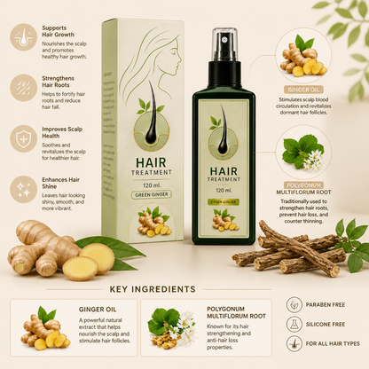 Ginger Hair Growth Spray – Nourishing Formula For Fuller Looking Hair