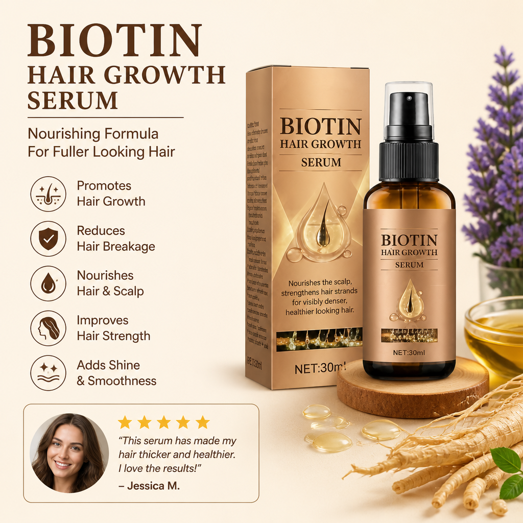 Biotin Hair Growth Serum – Nourishing Formula For Fuller Looking Hair