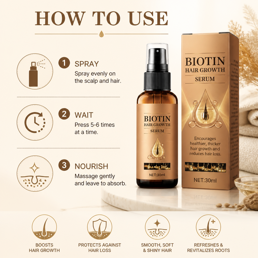 Biotin Hair Growth Serum – Nourishing Formula For Fuller Looking Hair
