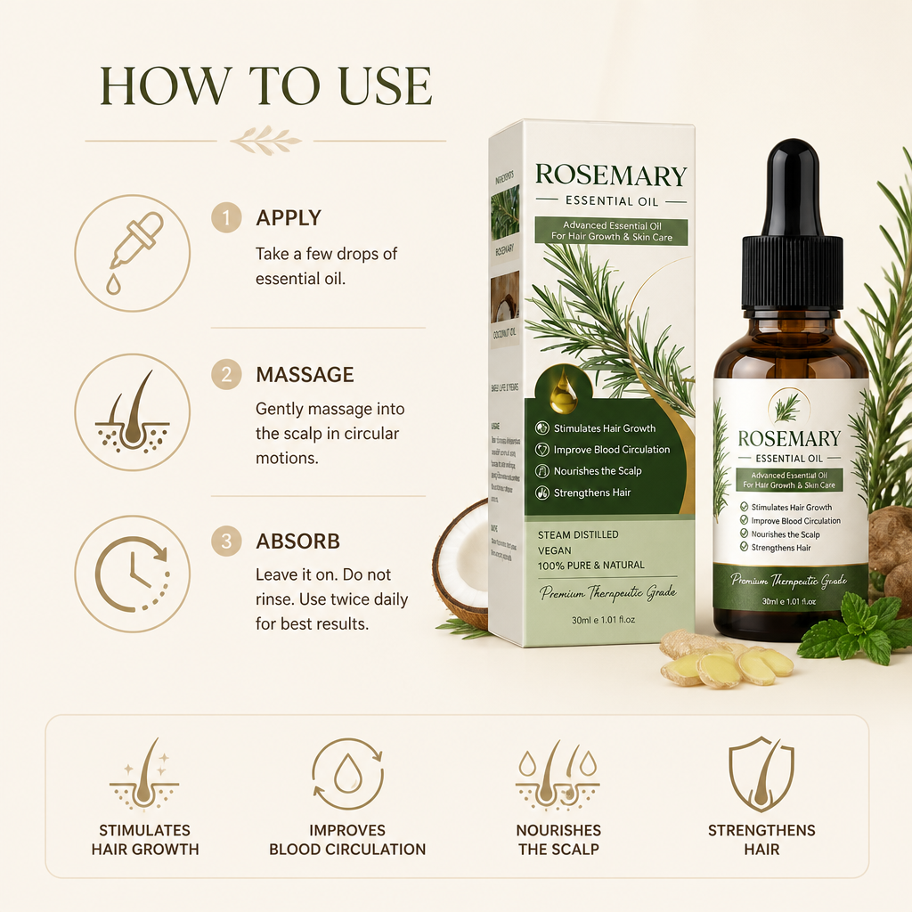 Rosemary & Ginger Hair Care Oil – Nourishing Formula For Stronger-Looking Hair