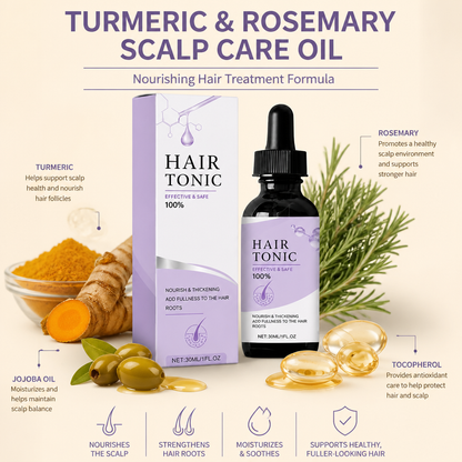 Turmeric & Rosemary Scalp Care Oil – Nourishing Hair Treatment Formula