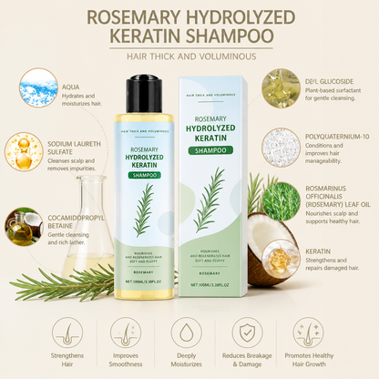 Rosemary Keratin Repair Shampoo – Moisturizing Formula For Smooth Hair