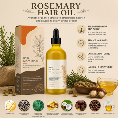 Rosemary Hair Oil – Nourishing Scalp Care Formula for Smooth Hair