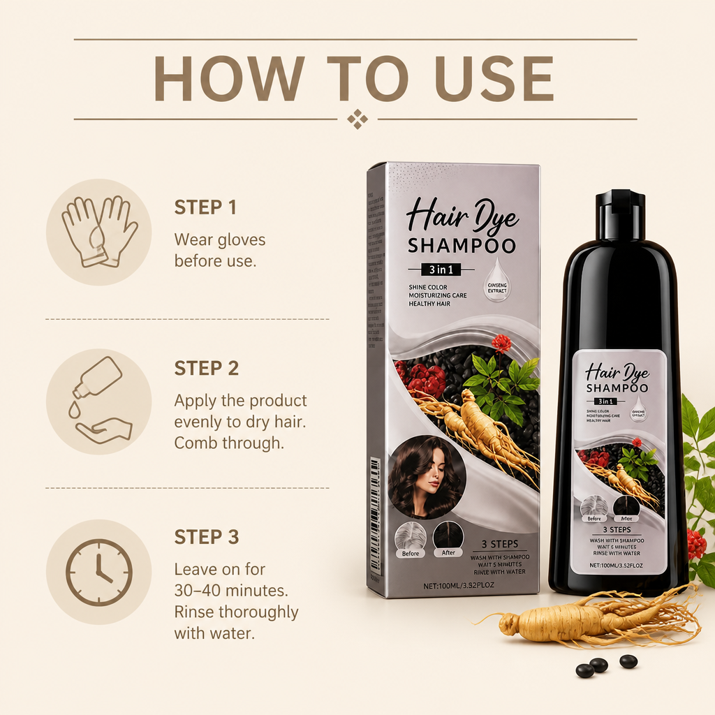 Black Hair Dye Shampoo – Easy Color Refresh For Natural-Looking Dark Hair