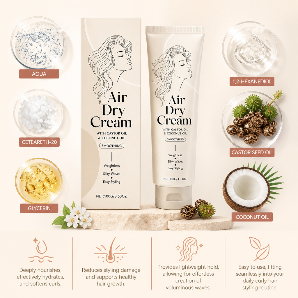 Air Dry Hair Cream – Lightweight Nourishing Styling For Soft Waves