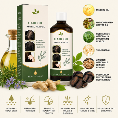 Rosemary & Herbal Hair Oil – Nourishing Scalp Care For Fuller-Looking Hair