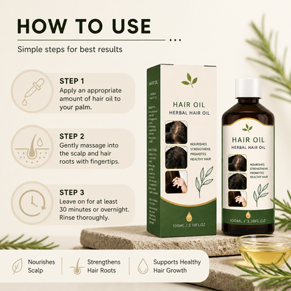 Rosemary & Herbal Hair Oil – Nourishing Scalp Care For Fuller-Looking Hair