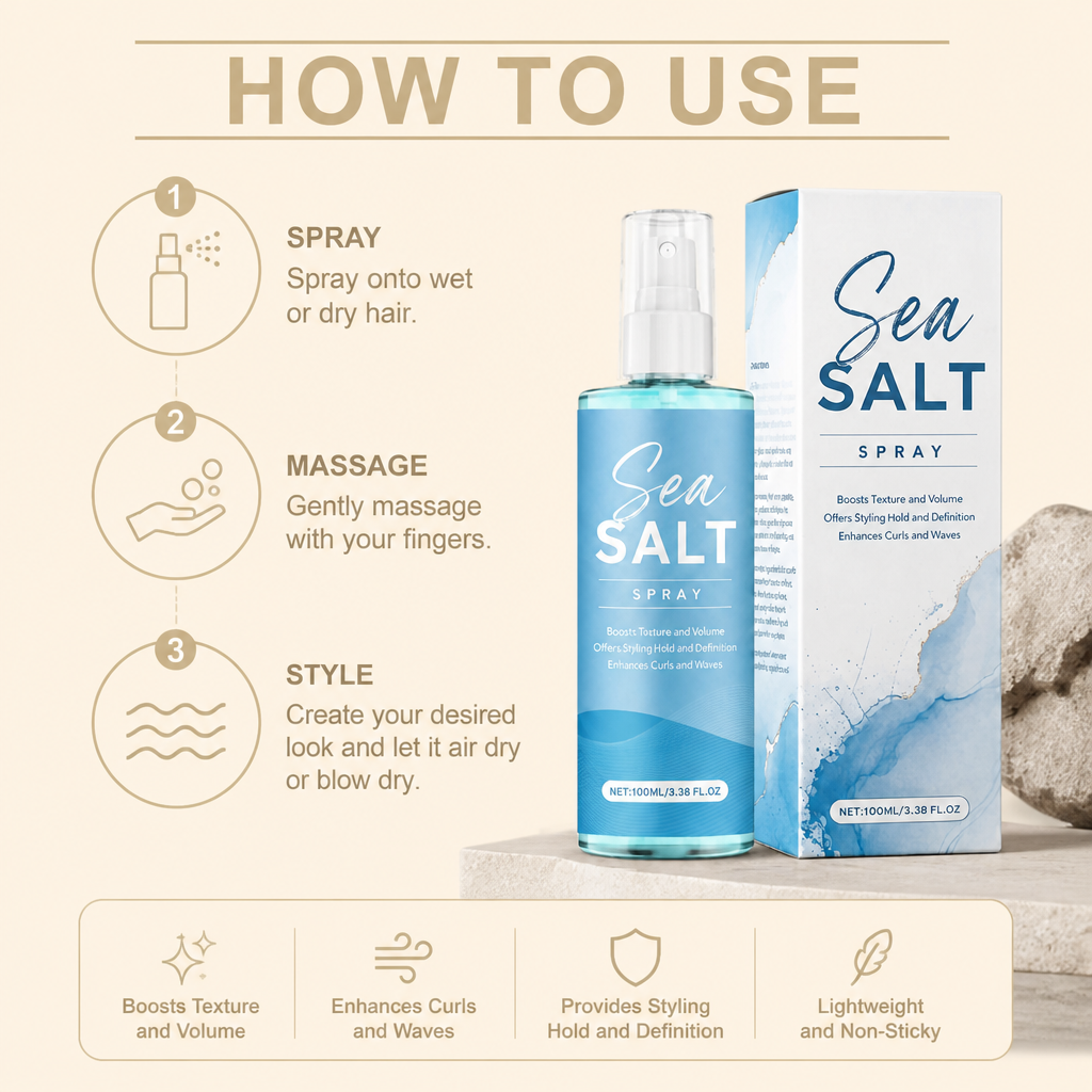 Sea Salt Hair Spray – Texturizing Formula for Natural Volume and Style