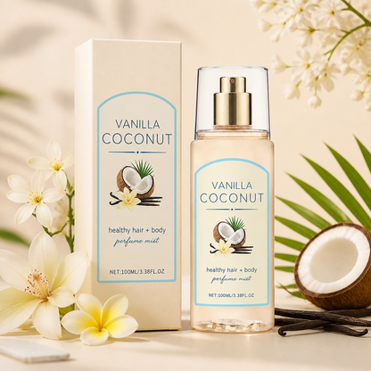 Vanilla Coconut Hair & Body Fragrance Mist – Long-Lasting Scent With Moisture Care