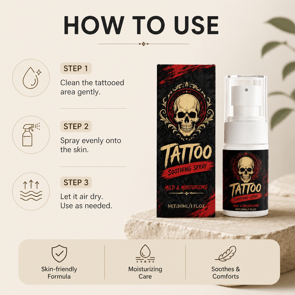Tattoo Soothing Spray – Gentle Care Formula For Tattooed Skin