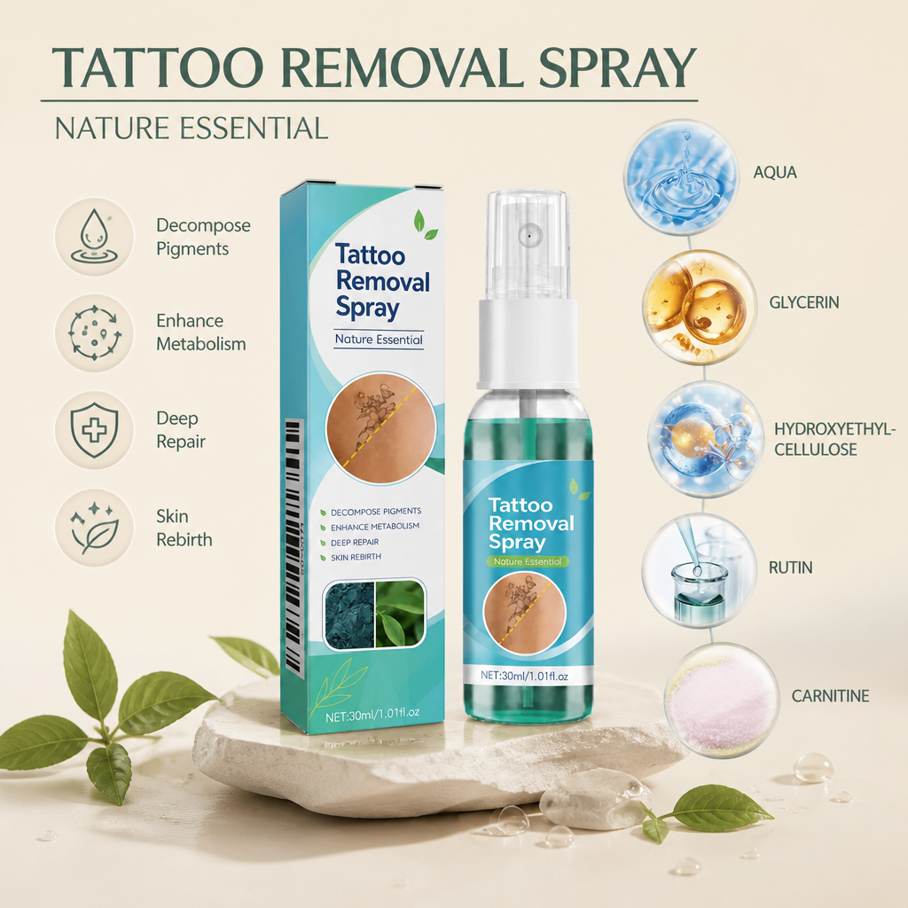 Tattoo Removal Spray – Gentle Skin Care Formula For Tattoo Appearance