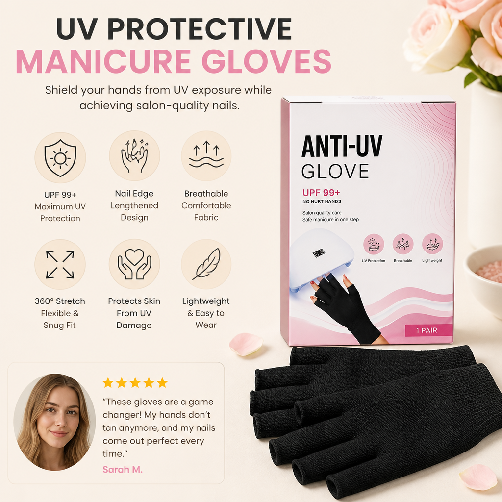 UV Protective Manicure Gloves – Flexible Finger Sleeves For Nail Care