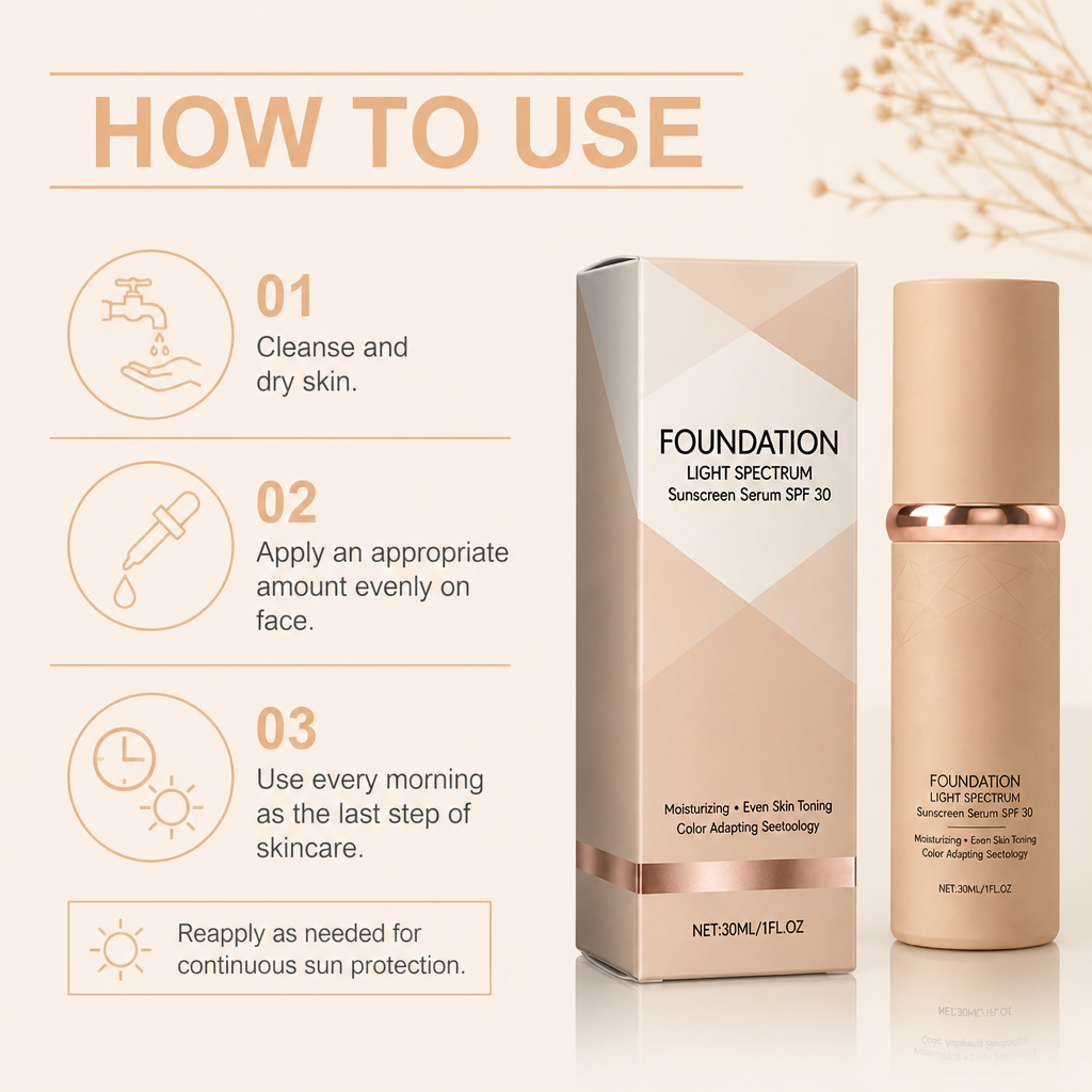 Foundation Light Spectrum Sunscreen Serum – Hydrating Coverage With SPF Care
