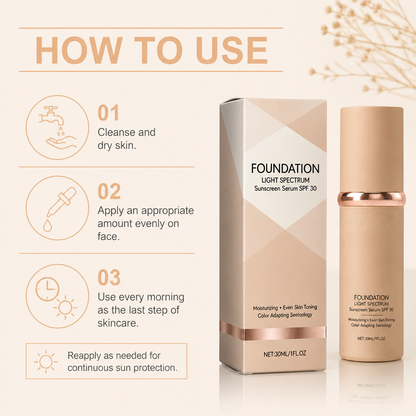Foundation Light Spectrum Sunscreen Serum – Hydrating Coverage With SPF Care