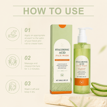 Hydrating Hyaluronic Acid Face Wash – Gentle Daily Cleanser for Soft Skin