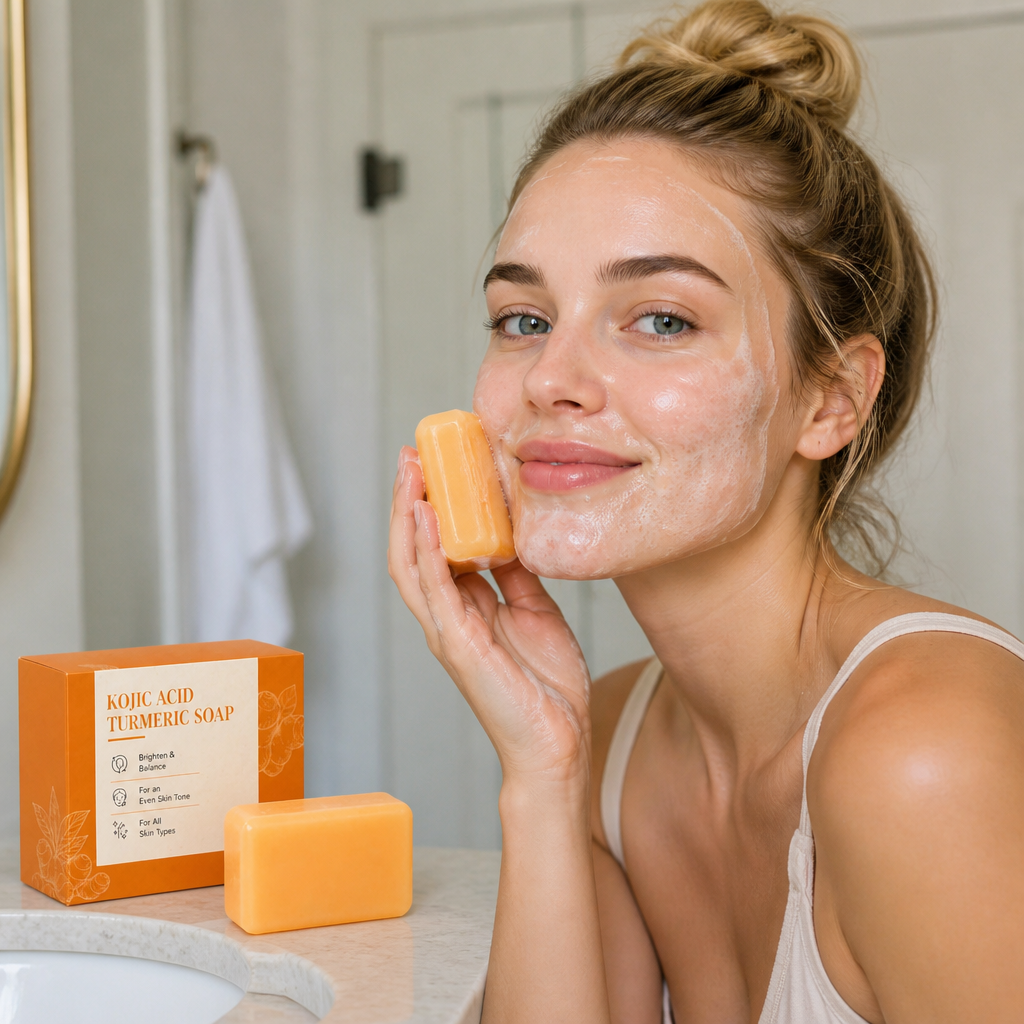 Kojic Acid & Turmeric Cleansing Bar – Brightening Hydration for Soft Skin