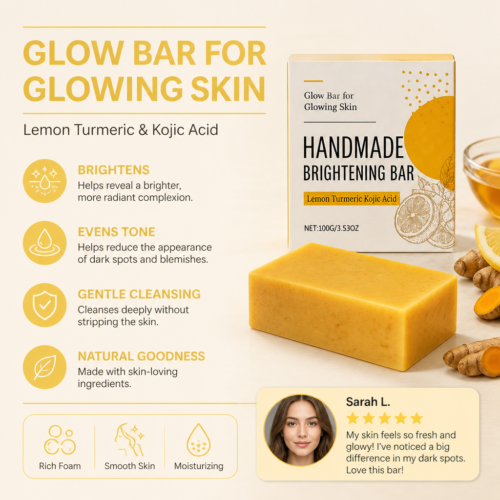 Lemon Turmeric & Kojic Acid Bar – For Brighter, More Radiant Skin