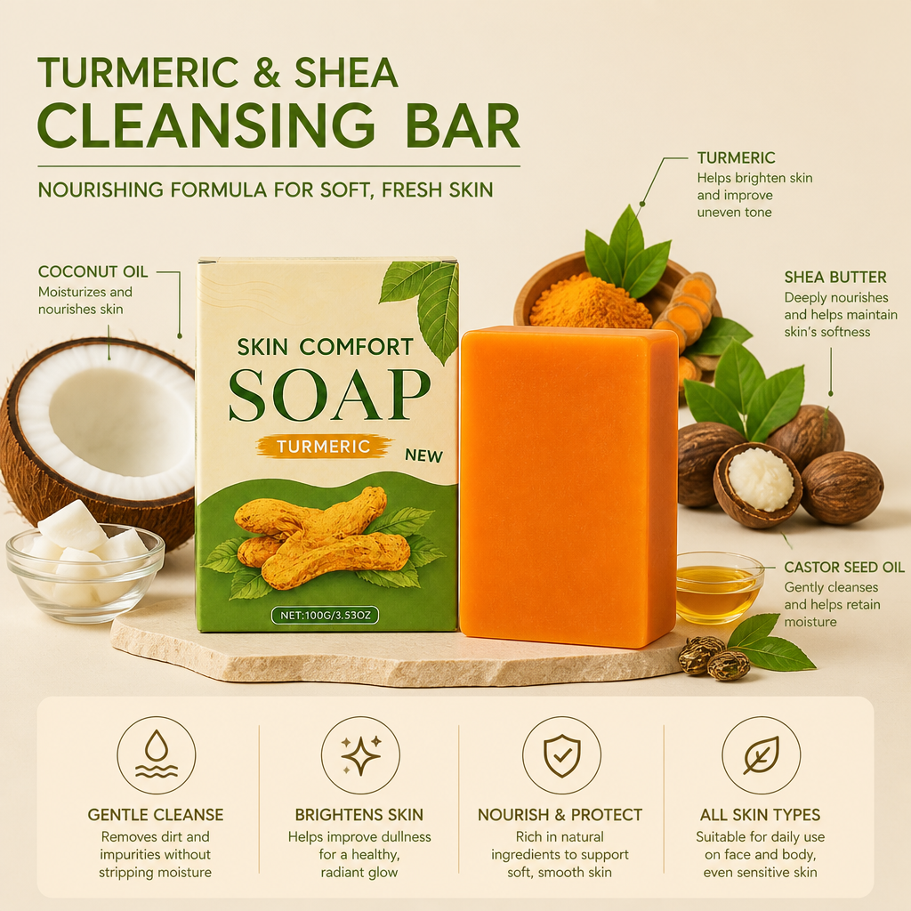 Turmeric & Shea Cleansing Bar – Nourishing Formula for Soft, Fresh Skin